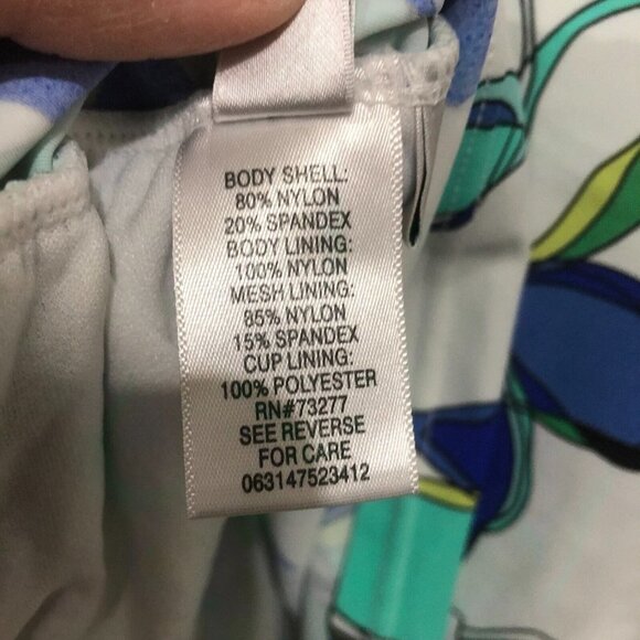 Tankini Size 6D Croft & Barrow Bathing Suit Swim Swimming White/Blue Floral - Picture 12 of 12